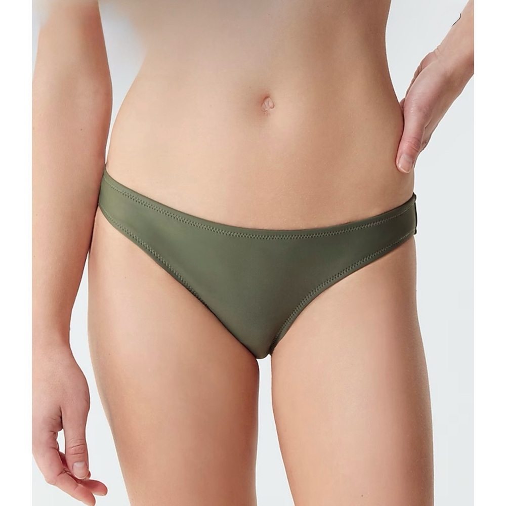 NWT J. Crew Heritage 1989 High-leg Bikini Bottom Coal Cypress Green